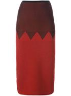 Jean Paul Gaultier Vintage Zig Zag Panelled Skirt - Red