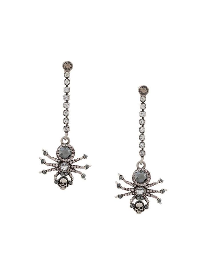 Alexander Mcqueen Spider Pendant Earrings - Black