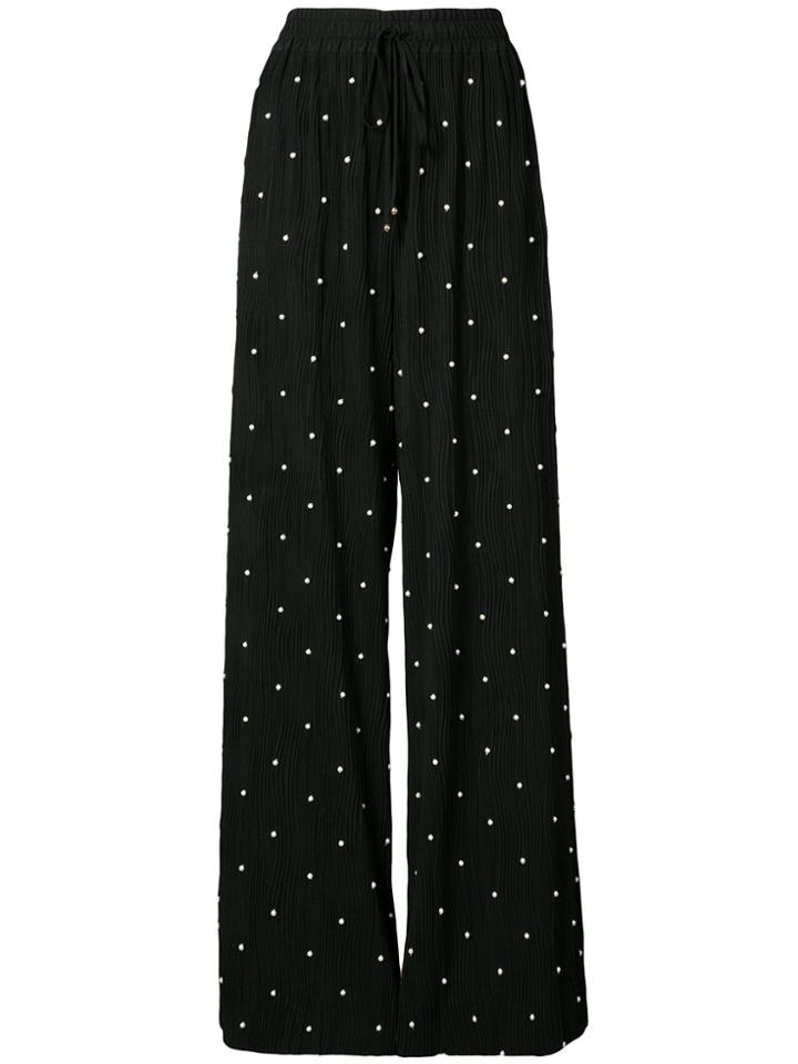 Prabal Gurung Pearl Embroidered Trousers - Black