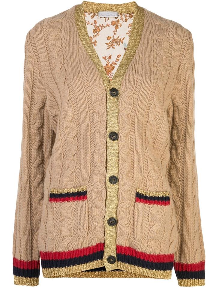 Pierre-louis Mascia Contrast-trim Cardigan - Brown