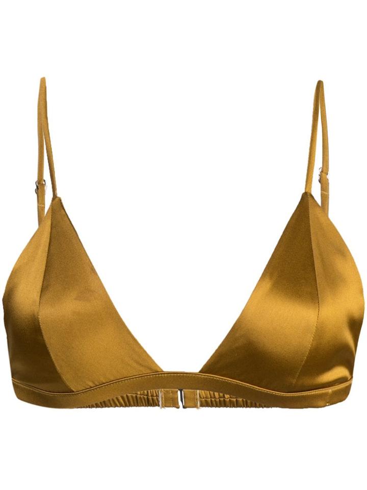 Fleur Du Mal Luxe Triangle Bikini Top - Gold