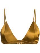 Fleur Du Mal Luxe Triangle Bikini Top - Gold