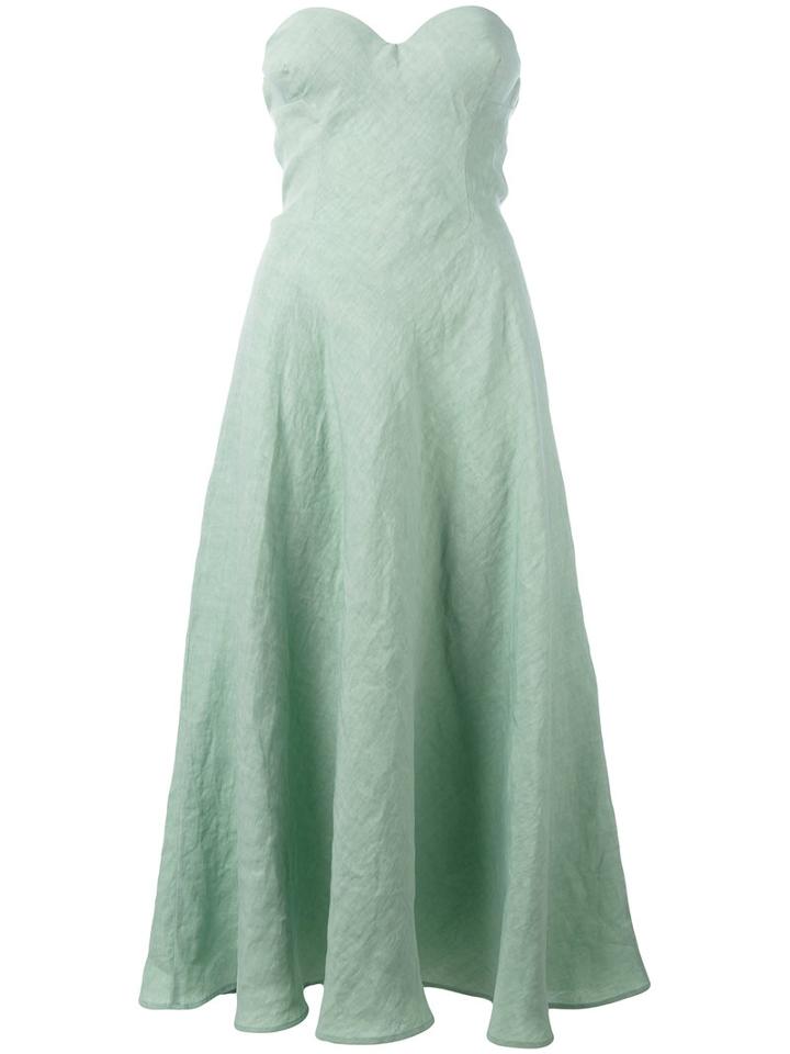 Ermanno Scervino - Flared Mid-length Evening Gown - Women - Linen/flax/polyamide/spandex/elastane - 40, Green, Linen/flax/polyamide/spandex/elastane