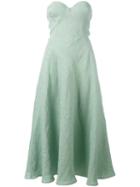 Ermanno Scervino - Flared Mid-length Evening Gown - Women - Linen/flax/polyamide/spandex/elastane - 40, Green, Linen/flax/polyamide/spandex/elastane