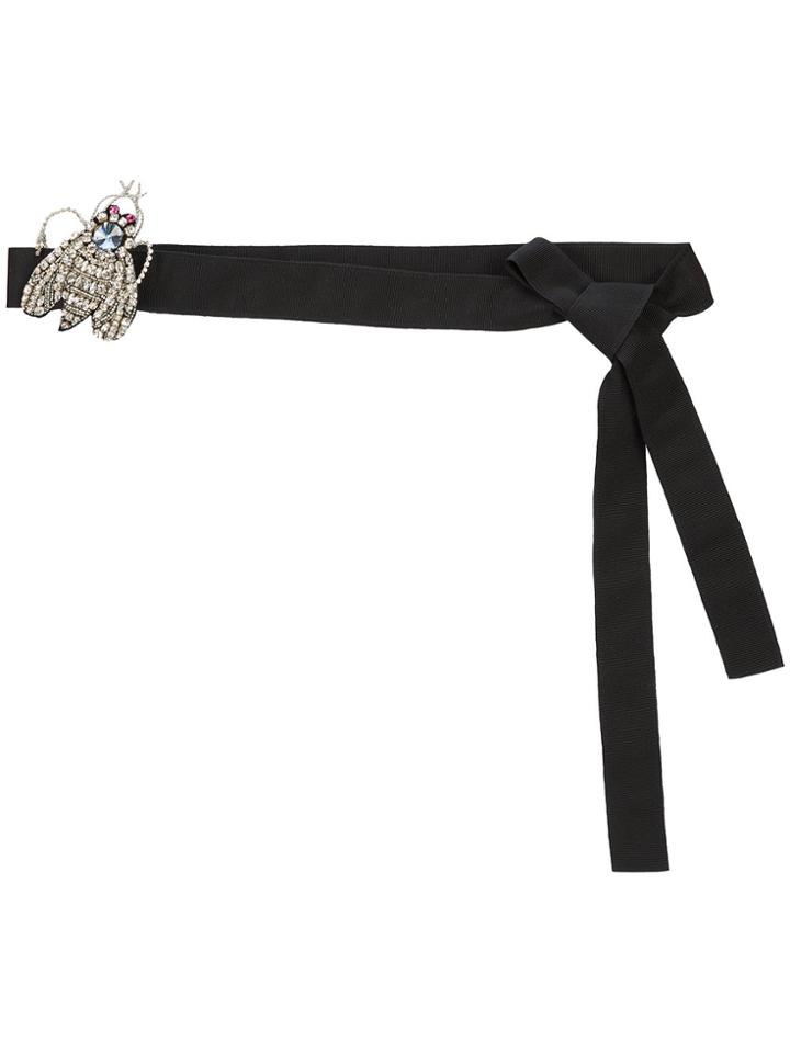 Rochas Embellished Bug Belt - Black