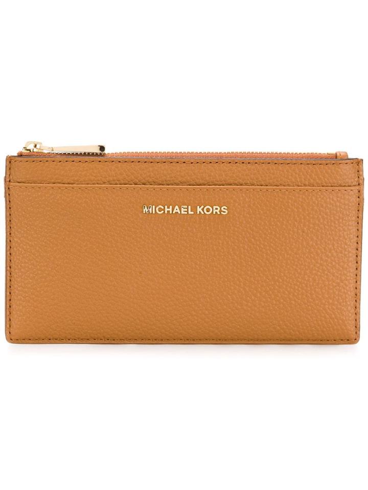 Michael Kors Embossed Logo Wallet - Brown