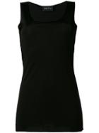 Andrea Ya'aqov - Side Split Tank Top - Women - Cotton/viscose - S, Black, Cotton/viscose
