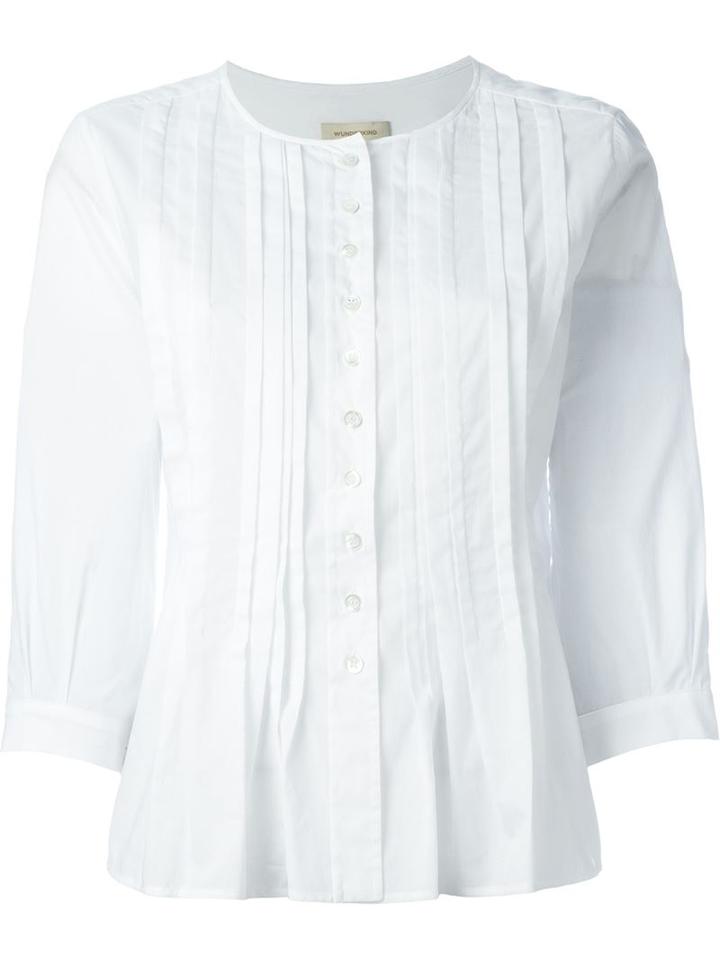 Wunderkind Pleated Blouse, Women's, Size: 38, White, Cotton