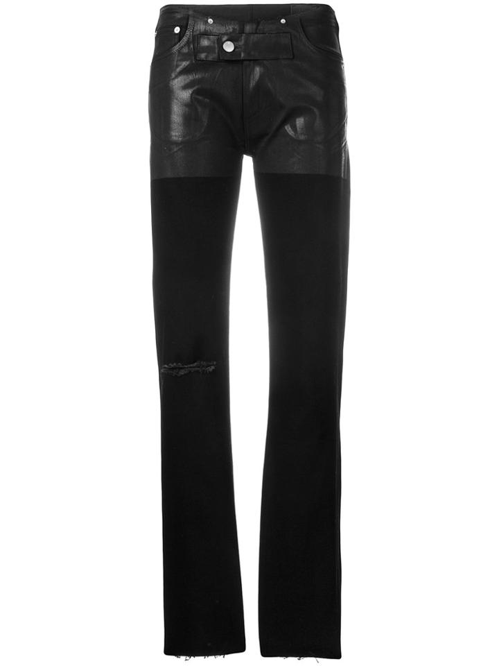 Alyx Dual Textured Raw Hem Skinny Jeans - Black