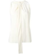 Maison Margiela Ruched Collar Blouse, Women's, Size: 44, White, Viscose/spandex/elastane