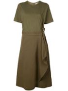 Sea Wrap-around Midi Dress - Green