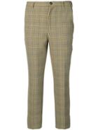 Ganni Checked Cropped Trousers - Brown