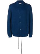 Maison Flaneur Knitted Bomber Jacket - Blue
