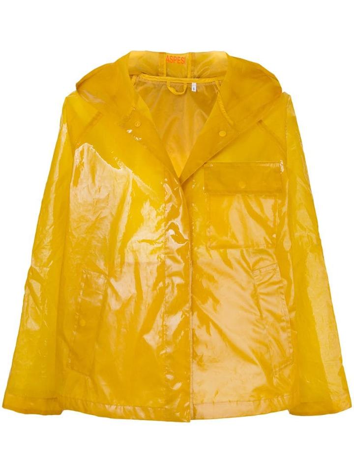 Aspesi Hooded Zipped Jacket - Yellow