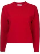 Tibi Sculpted Zip Sleeve Pullover - Red
