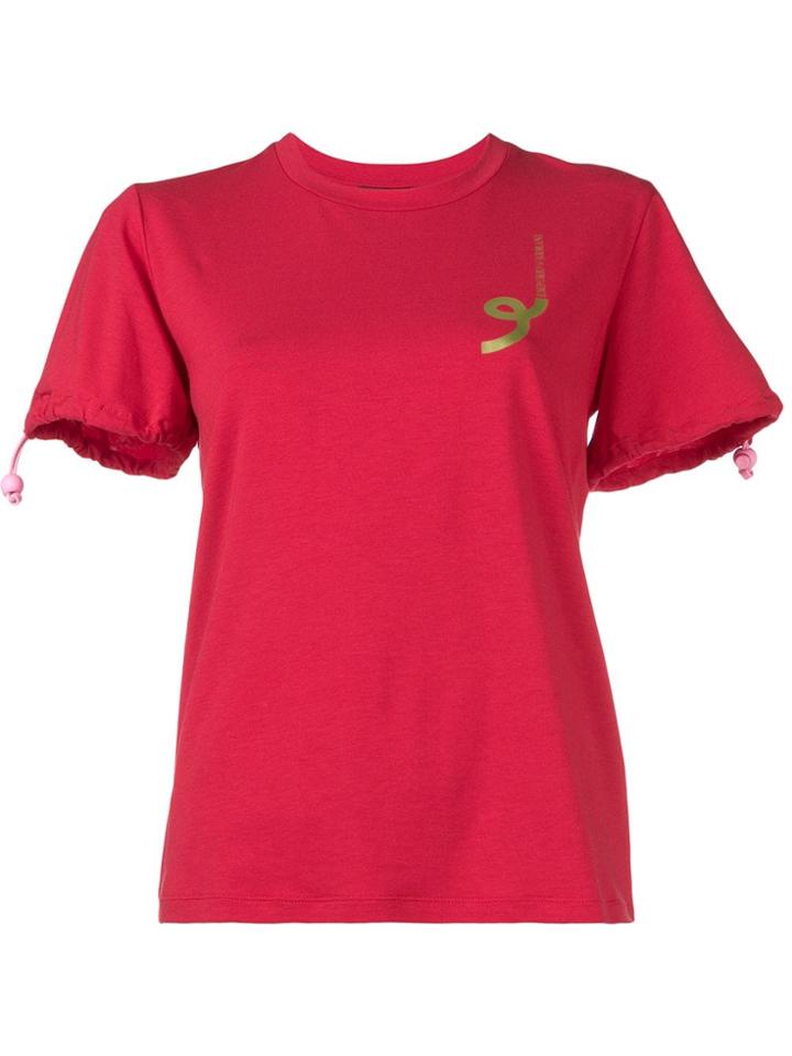 Emporio Armani Drawstring Sleeve T-shirt - Red
