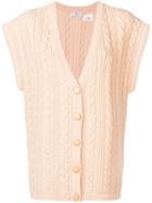 Courrèges Vintage 1980's Buttoned Loose Vest - Nude & Neutrals