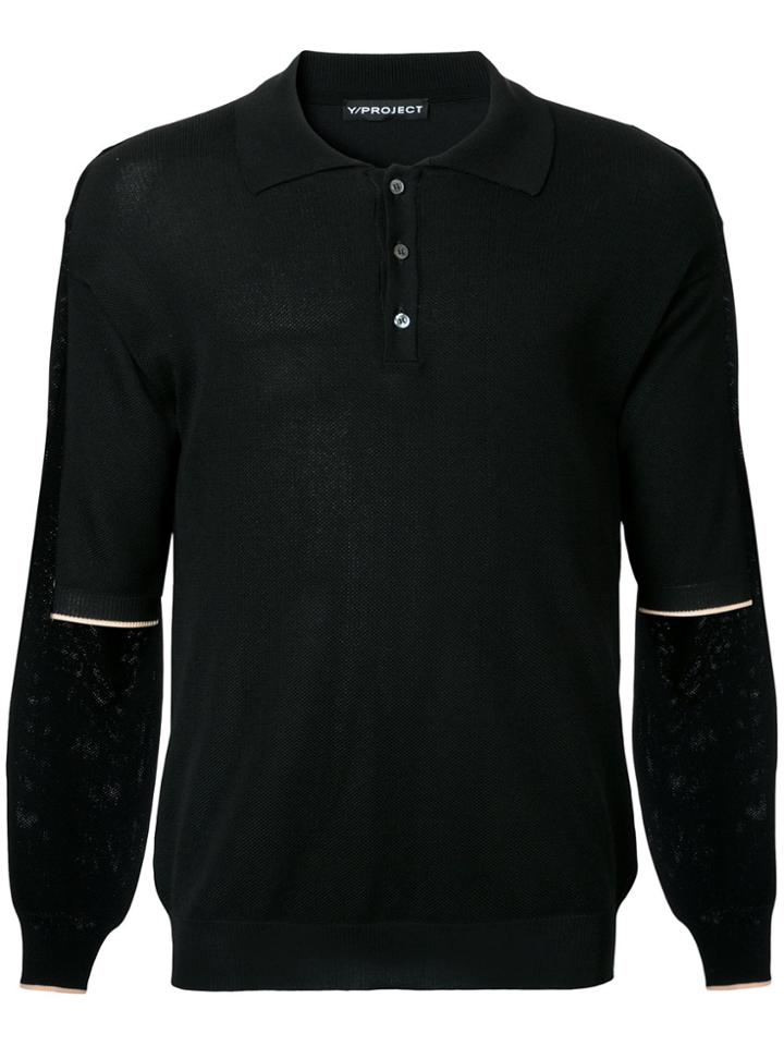 Y / Project Layered Polo Shirt - Black