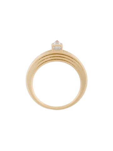 Tejen Fluted Capstone Eclipse Ring - Metallic