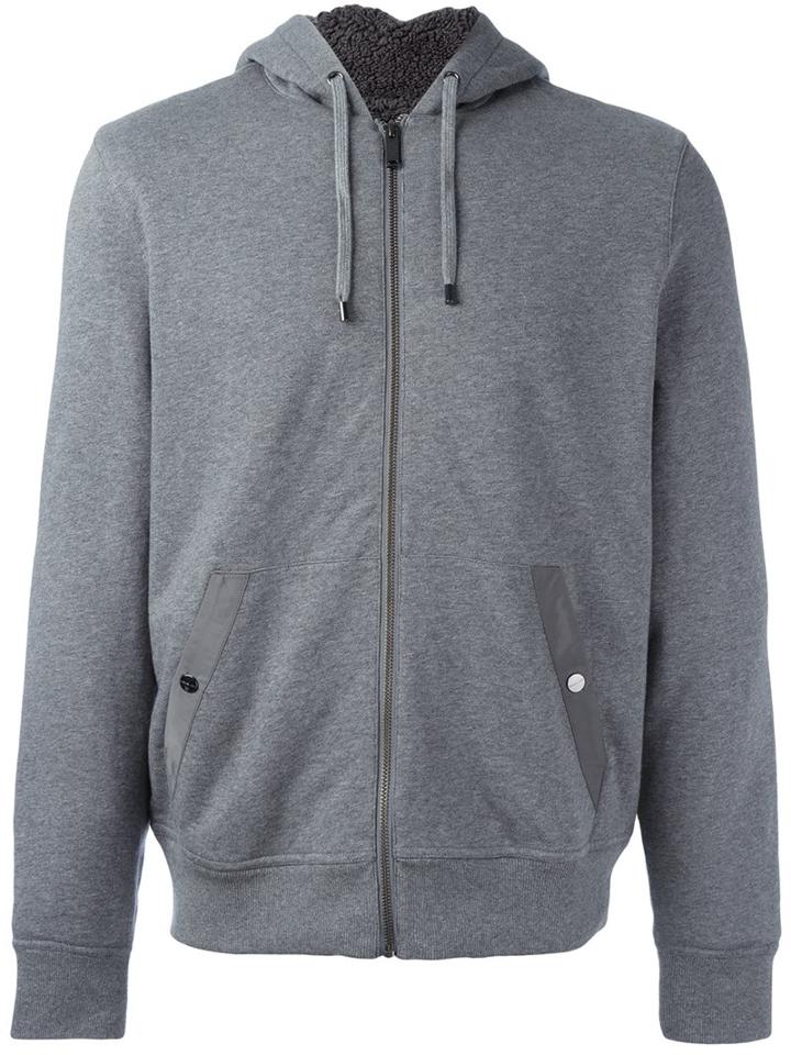 Michael Michael Kors Zipped Hoodie, Men's, Size: Medium, Grey, Cotton/polyester