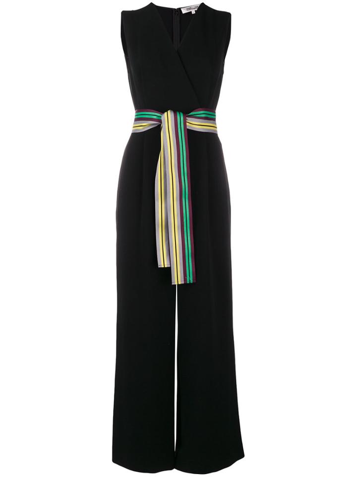 Dvf Diane Von Furstenberg Sleeveless Belted Jumpsuit - Black