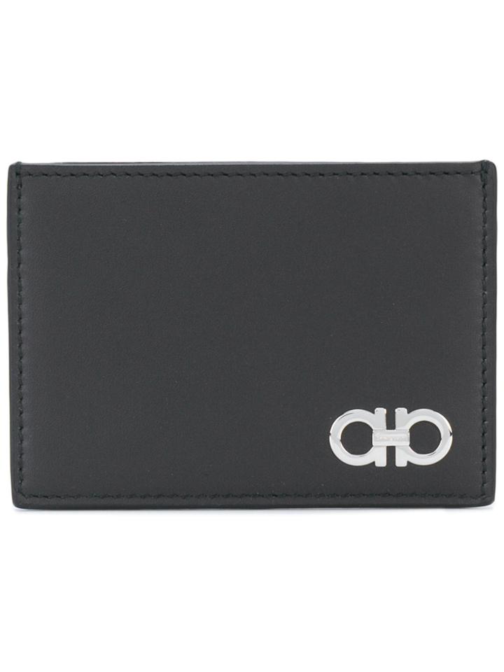 Salvatore Ferragamo Logo Trim Cardholder - Black