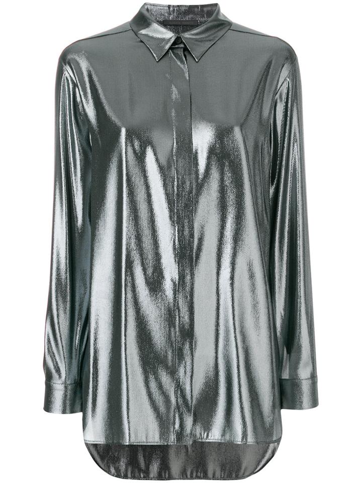 Alberta Ferretti Metallic Effect Shirt - Grey