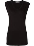 T By Alexander Wang Cap Sleeve Tank Top, Women's, Size: Medium, Black, Rayon