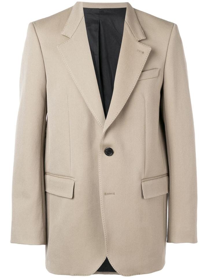 Ami Paris Lined Oversize Two Buttons Jacket - Neutrals
