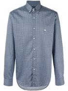 Etro Geometric Print Shirt, Men's, Size: 39, Blue, Cotton