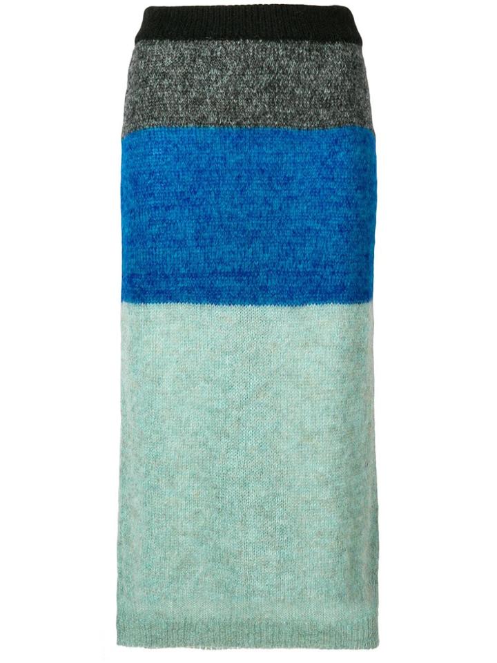 Nude Tri-colour Skirt - Blue