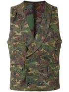 Gabriele Pasini - Floral Motif Vest - Men - Cotton/polyamide/polyester/spandex/elastane - 48, Green, Cotton/polyamide/polyester/spandex/elastane