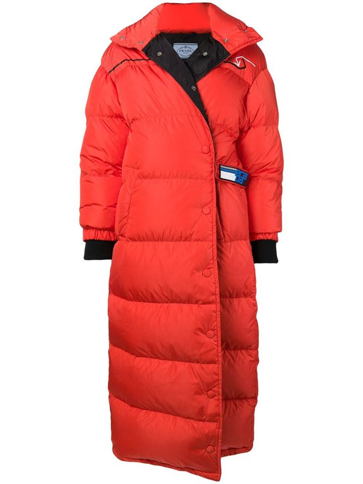 Prada Oversized Puffer Coat - Yellow & Orange