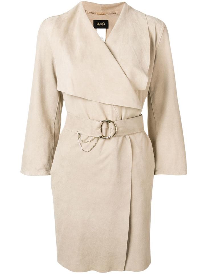 Liu Jo Belted Double Breasted Coat - Neutrals