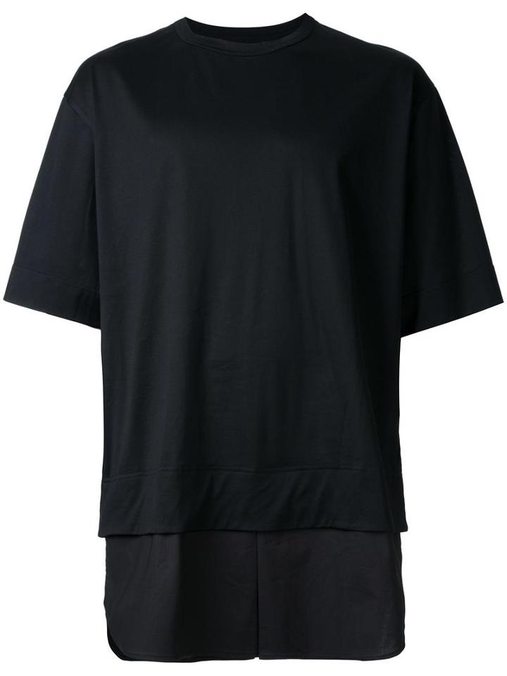 Juun.j - Layered Hem T-shirt - Men - Cotton - 48, Black, Cotton