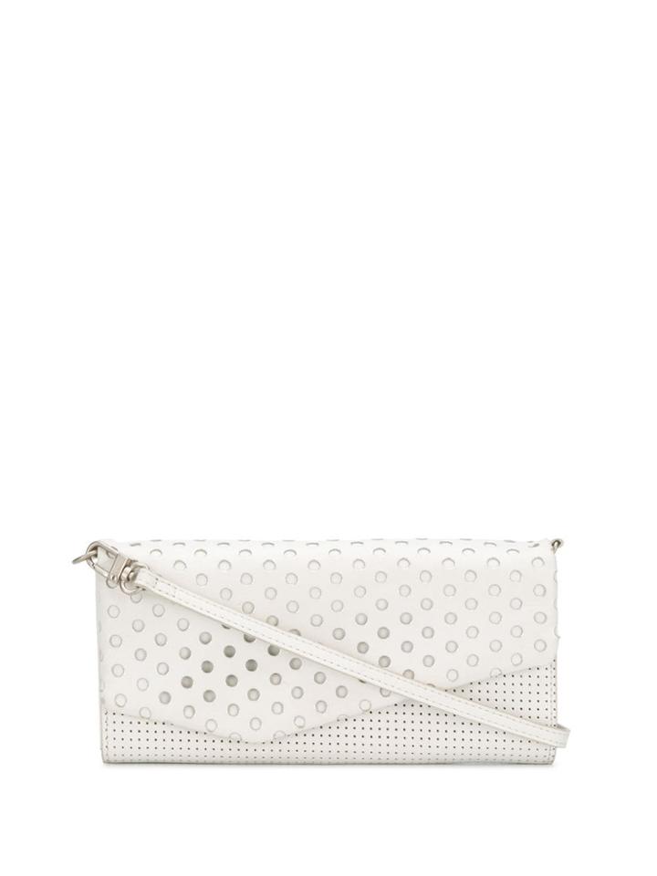 Issey Miyake Pre-owned 2000s Perforated Pattern Shoulder Bag - White