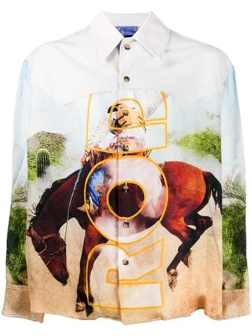 Mindseeker Equestrian Print Shirt - White