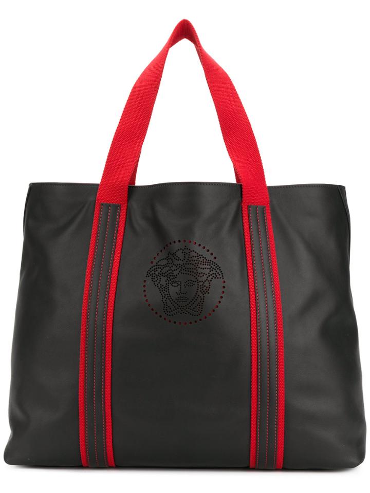 Versace Perforated Medusa Tote Bag - Black