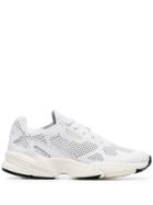 Adidas White Falcon Perforated Leather Sneakers