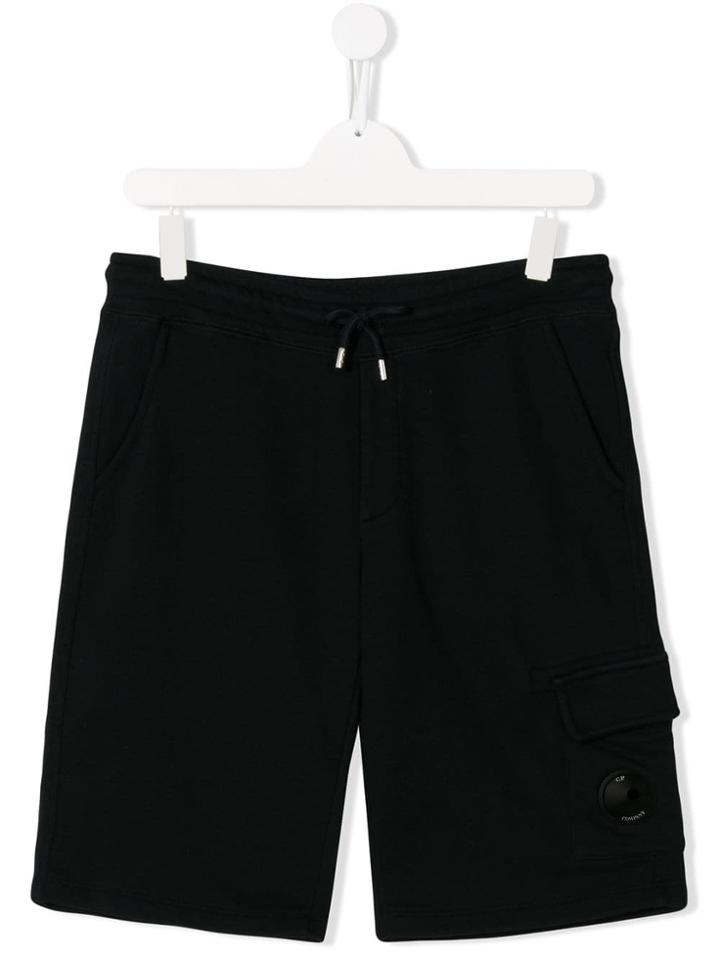 Cp Company Kids Teen Button Detail Track Shorts - Blue