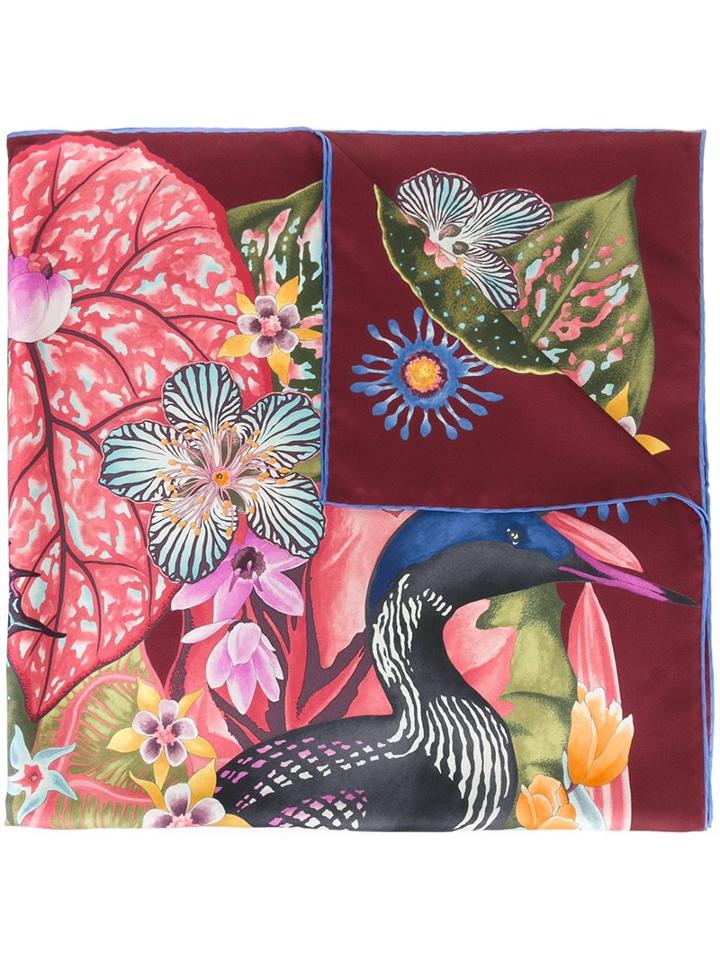 Salvatore Ferragamo Floral Print Scarf, Women's, Silk