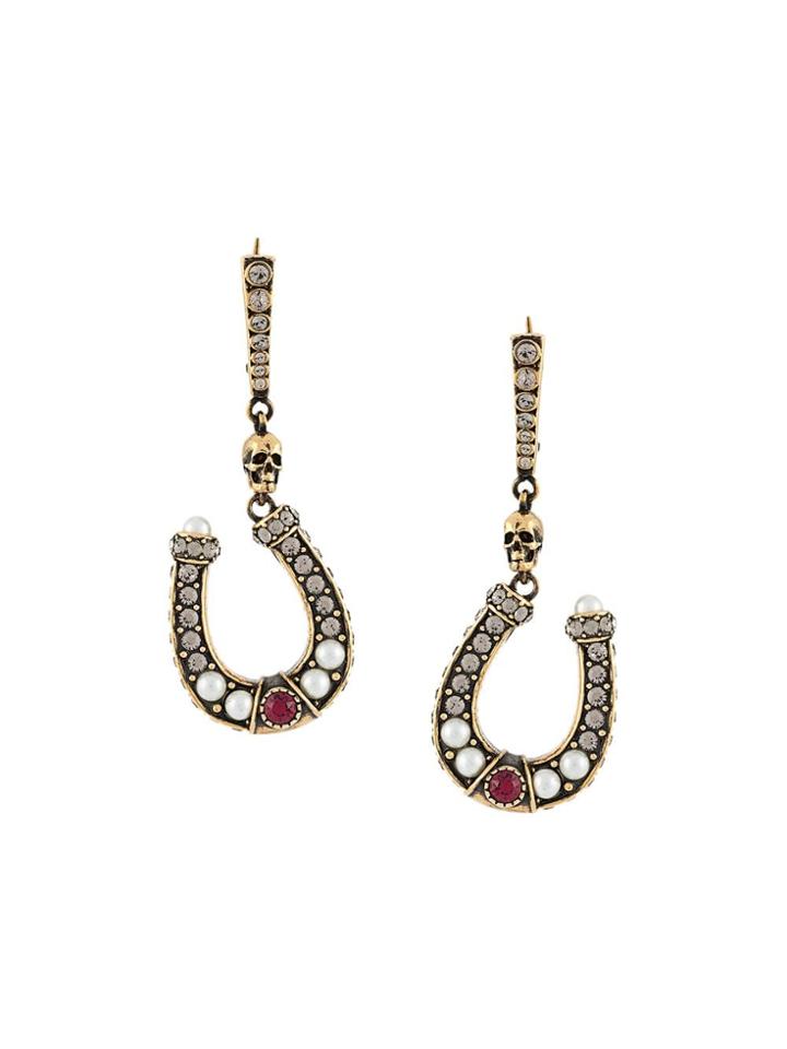 Alexander Mcqueen Horseshoe Earrings - Metallic