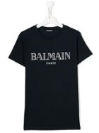 Balmain Kids Logo Print T-shirt - Blue