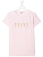 Emilio Pucci Junior Teen Studded Logo T-shirt - Pink
