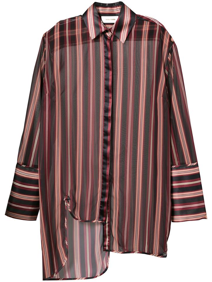 Zimmermann Striped Asymmetric Shirt - Black