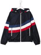 Moncler Kids Teen Tricolour Rain Jacket - Blue