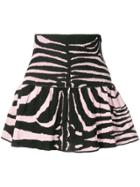 Laneus Zebra Print Mini Skirt - Black