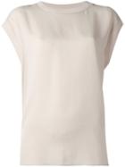 Vince Short Sleeved Oversized T-shirt, Women's, Size: Medium, Nude/neutrals, Silk/rayon/nylon