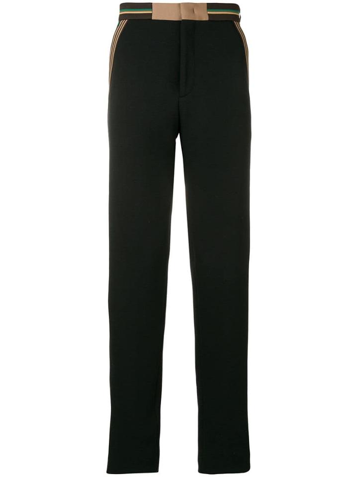 Fendi Striped Trim Trousers - Black