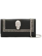 Philipp Plein Crystal Skull Clutch - Black